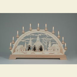Candle Arch Seiffen Church with Carolers  -  65 x 40cm / 26 x 16 inches