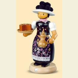 Smoker Black Forest Lady with smoking pot - 25cm / 10 inch