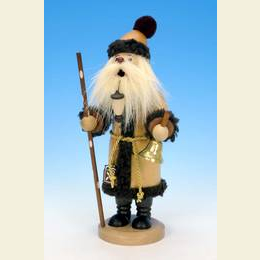 Smoker Santa Claus with Bell natural colors - 29,5cm / 12 inch