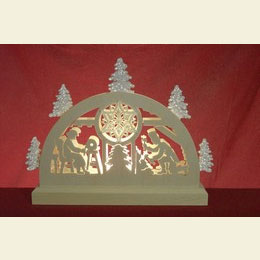 Mini Schwibbogen  -  Kl�ppeln  -  23 x 15 x 4,5cm