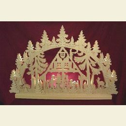 3D - Doppelschwibbogen - Waldhaus - 74 x 47 x 5,5cm