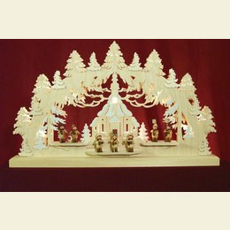 3D - Doppelschwibbogen  -  Seiffener Kirche  -  62 x 37 x 5,5cm