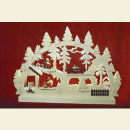 Double - Arch Forest People stack of wood (3 figures) - 42x30x4,5 7 16x12x2 inches
