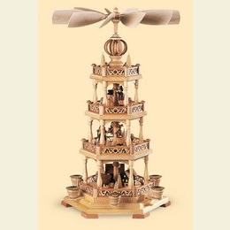 3 - st�ckige Pyramide  -  Erzgebirgsmotiv  -  58cm