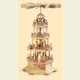 4 - st�ckige Pyramide  -  Heilige Geschichte  -  63cm  -  230 V Elektromotor
