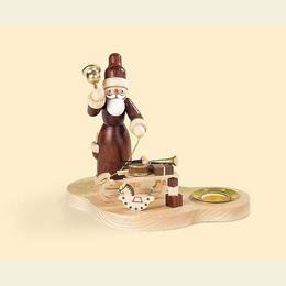 Kerzenhalter - Weihnachtsmann mit Schlitten - 10cm