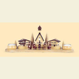 Candle Holder Alpine Village  -  16cm / 6 inches