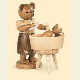 Bear mother with child  -  10cm / 4 inch