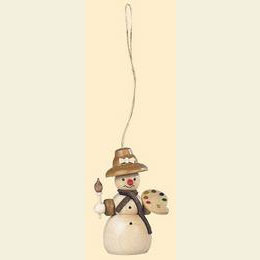 Christmas tree decoration  -  Snowwoman  -  8cm / 3 inch