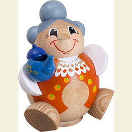 R�ucherm�nnchen Kugelr�ucherfigur Oma lustig  -  11cm