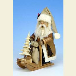 Smoker Santa Claus with Sleigh  -  28,0cm / 11 inch