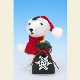 Smoker Santa Claus Polar Bear - 11,0cm / 4 inches