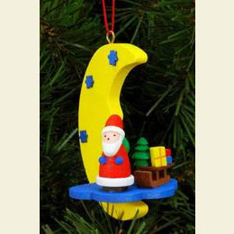 Santa Claus in Moon - 4,5 / 6,3cm - 12 pcs. / 2 x 2 inch