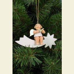 Angel and Star with book  -  6,5cm / 3 inch