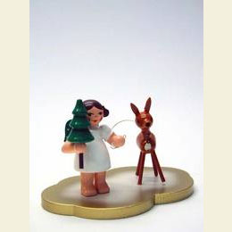 Engelchen mit Bambi auf Wolke - 5,5cm
