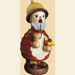 Smoker Gnome with bird yellow - 4 inch - 10cm