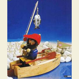 Räuchermännchen Angelboot mit Musik - 25cm