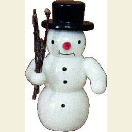 Snowman with birch  -  5,5cm / 2 inches