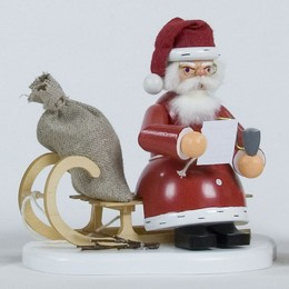 Räuchermännchen Weihnachtsmann auf Schlitten - 15cm