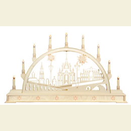 Schwibbogen  -  Frauenkirche mit Sockel  -  78cm x 45cm