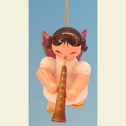 Angel with oboe  -  Red Wings  -  floating  -  5,5cm / 2,1 inch