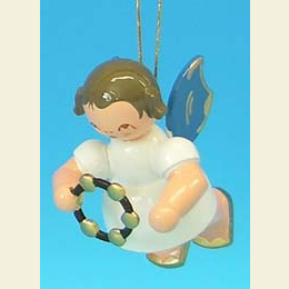 Angel with jingle ring - Blue Wings - floating - 5,5cm / 2,1 inch