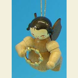 Engel mit Schellenring  -  natur  -  schwebend  -  5,5cm
