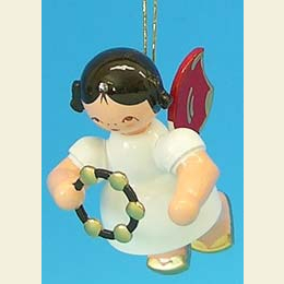 Angel with jingle ring  -  Red Wings  -  floating  -  5,5cm / 2,1 inch