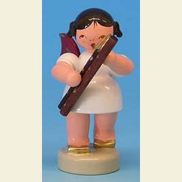 Angel with bassoon  -  Red Wings  -  standing  -  6cm / 2,3 inch