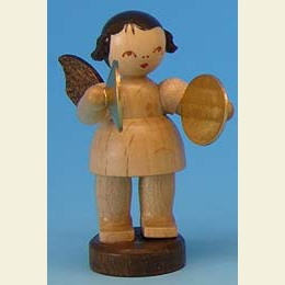 Angel with cymbal  -  natural colors  -  standing  -  6cm / 2,3 inch