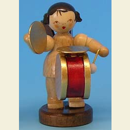 Angel with cymbal  -  natural colors  -  standing  -  6cm / 2,3 inch