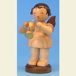 Angel with trumpet - natural colors - standing - 9,5cm / 3,7 inch