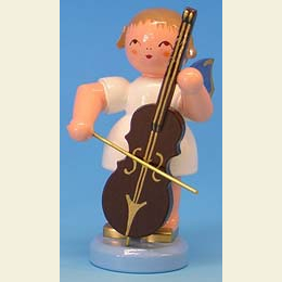 Angel with cello  -  Blue Wings  -  standing  -  9,5cm / 3,7 inch