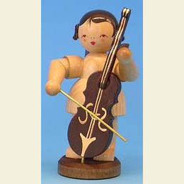 Angel with cello  -  natural colors  -  standing  -  9,5cm / 3,7 inch