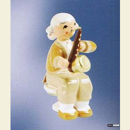 Musician with Bassethorn  -  sitting  -  5cm / 2 inch