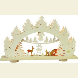 3D - Lichterbogen  -  Geschnitzte Rehe  -  47 x 31 x 6cm
